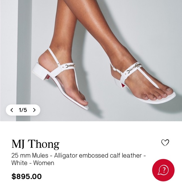 Christian Louboutin leather chain red sole slingback sandals white - Picture 2 of 12